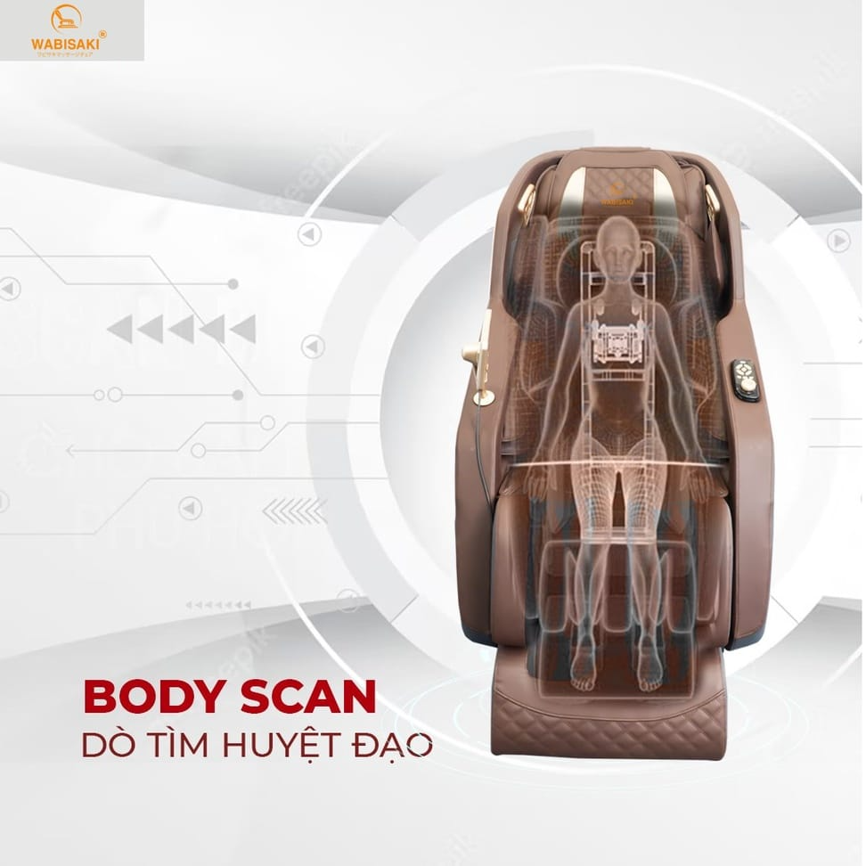 Tính năng body scan giúp xác định các điểm đau và huyệt đạo trên cơ thể